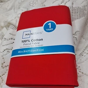 Mainstays Red Cotton Fabric Precut 1 Yard Sewing Quilting Craft Material - Picture 1 of 3