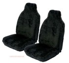 For CHEVROLET Camaro - Front Pair of Luxury Plain Black Faux Fur Car Seat Covers