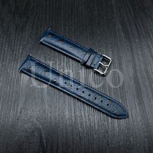 18-22MM Ostrich Leather Watch Band Strap Quick Release Pins Fits For Luminox DBL