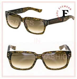BOTTEGA VENETA BV91S Leather Olive Stripe Green Criss-Cross Flex Sunglasses 91 - Picture 1 of 9