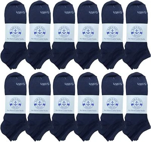 12 Pair BILLIONHATS Kids Low Cut Ankle Socks, Thin Lightweight Socks 6-8 (NAVY) - Picture 1 of 4