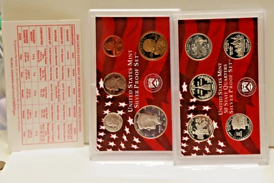 2000 S U.S. Mint 10 Coin Silver Proof Set - Complete with Box & COA - Image 1 of 3