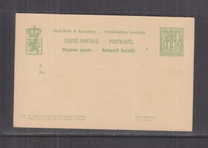 LUXEMBOURG, Postal Card with Reply attached, Allegory 1882 5c. Green, unused. - Picture 1 of 1