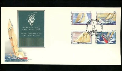 Postal History New Zealand FDC #1085-1088 Sailing America's Cup Race sports 1992 - Image 1 of 2