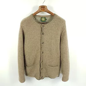 Cárdigan Hammerschmid hombre talla 48 L marrón verde lana punto janker traje tradicional - Imagen 1 de 8