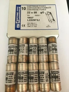 FR22GG69V8 8A Mersen Ferraz Shawmut L222972 Fuse JPSF755 Qty of 1/5/10 VAT Inv - Picture 1 of 4