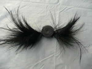 parement ancien plume et tissu - Imagen 1 de 2
