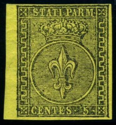 Italy Parma 1852 5 cents MH Sas 1 CV $384 190829001 - Image 1 of 2