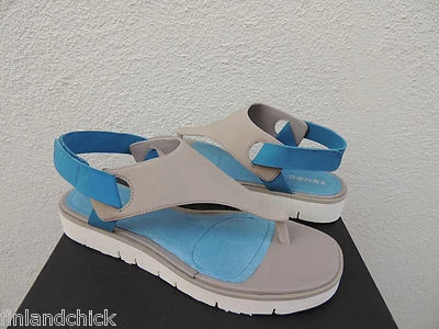 TSUBO ENDORA WET CEMENT LEATHER T- STRAP SPORTY SANDALS, WOMEN US 7/ EUR 38 ~NIB - Image 1 of 4