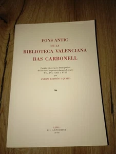 Fons antic de la biblioteca valenciana Bas Carbonell - Imagen 1 de 8
