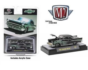 Chevrolet Bel Air 1/64 diecast M2 31500-HS28 1957 con llamas negro - Imagen 1 de 1