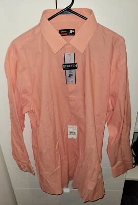 Camisa de Vestir J. Ferrar Coral Cambray Ajustada Elástica XL, 17-17-1/2, 32-33, NUEVA Foto 1 de 4