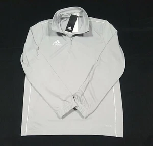 Adidas CORE 18 TR Top CV4142 Gray Youth Climalite Sport Top 1/4 Zip - Picture 1 of 9