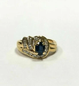 3.50 Ct Oval Cut Simulated Sapphire Baguette Diamond Engagement Ring 925 Silver - Picture 1 of 4