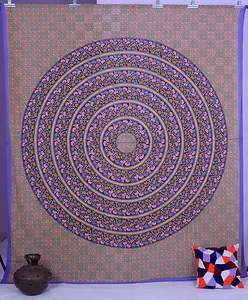 Indian Floral Mandala Queen Wall Hanging Tapestry Ethnic Art Bedding Bed Sheet - Picture 1 of 4