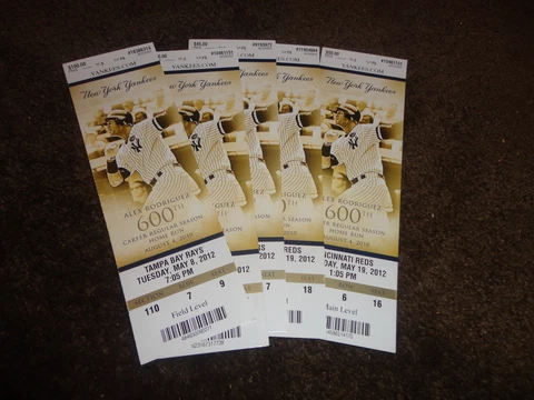 YANKEES 2012 TICKET STUB PICK A DATE COVER: ALEX RODRIGUEZ~SGA Cover