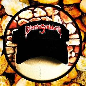 BLACK SABBATH ROCK BAND🇺🇸 GOLF AND TENNIS SUN VISORS BLACK HAT ADJUSTABLE - Imagen 1 de 1