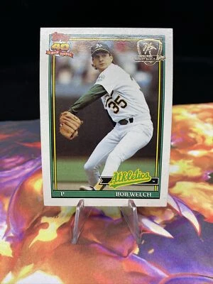 1991 Topps Desert Shield #50 Bob Welch  - Image 1 of 4