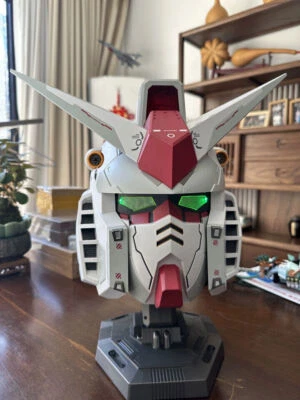 Anime Mobile Suit Gundam RX-78 Cosplay Mask Wearable Helmet LED Light up w/Base - Image 1 of 4