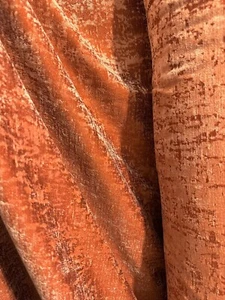 DEEP ORANGE Textured Chenille Upholstery Fabric (54 in.) Sold By The Yard - Picture 1 of 2