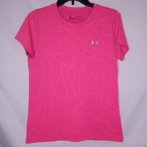 Under Armour T Shirt Womens Medium Hot Pink Loose HeatGear - Picture 1 of 11