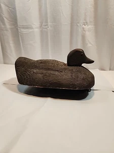 Raro señuelo de pato tallado a mano del siglo XIX con quilla original y montaje de ancla - Imagen 1 de 24