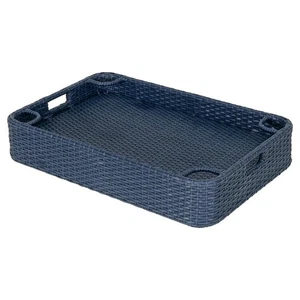 Wicker Floating Pool Tray Durable & Sturdy Aluminum Frame Pool Accessory Tray - Picture 1 of 11