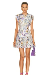 Zimmerman NWOT Dancer Flounce Linen Short Floral Mini Dress Women size 1 (US 6) - Picture 1 of 10