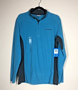 Columbia Pine Ridge Half Zip Fleece Herren Gr. Small türkis/grau Pullover leicht - Bild 1 von 11