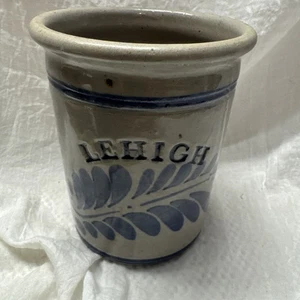 Lehigh American Salt Glazed Crock Signed Pottery - Picture 1 of 11