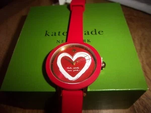 WOMENS KATE SPADE NEW YORK PARK ROW KSW1819 RED SILICONE BAND WATCH - NIB - Picture 1 of 6