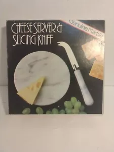 Genuine White Gray Marble Cheese Cutting Board 6” & Slicing Knife - Picture 1 of 5