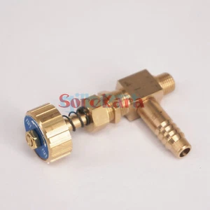 M10x1 -Fit Tube I.D 6.5/8/10mm Barbed Elbow Brass Needle Valve Control Valve - Picture 1 of 4
