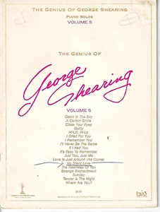 1985 THE GENIUS OF GEORGE SHEARING SONGBOOK Piano SOLO Sheet Music - Picture 1 of 3