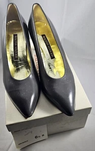 Walter Steiger Vintage 1950 Womens Heel Pumps Shoes Leather Italy Size 6.5 B - Picture 1 of 12