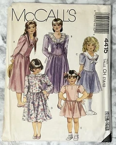 Vintage McCall’s Retro Sewing Pattern 4415 Girls Dress in 5 Styles Size 7 - Picture 1 of 2