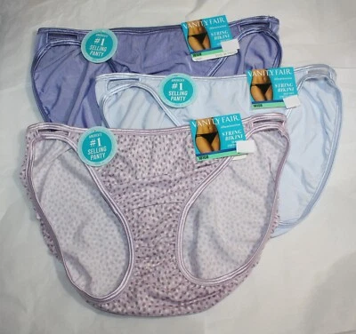 NWT set of 3 VANITY FAIR ILLUMINATION STRING BIKINI 18108 PURPLE LILAC BLUE  - Image 1 of 4