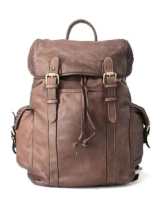 BZNA Rucksack Kairo Braun Designer Backpacker Leder - Picture 1 of 8