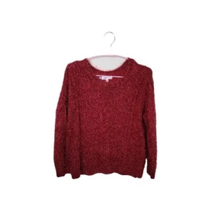 JLO Jennifer Lopez Crewneck Long Slv Shine Pullover Rot Damen Gr. M - Bild 1 von 5