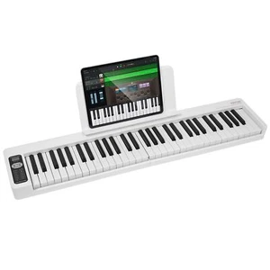 VEVOR 61 Key Folding Keyboard Piano Portable Foldable Piano Bluetooth MIDI White - Picture 1 of 2