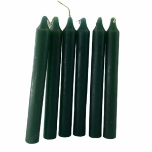 Wicca Candles  6″ Set of Six Green Taper Household Altar Ritual Casting Spell  - Picture 1 of 3