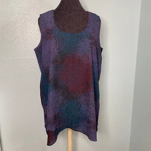 GNW Blouse Shirt Top Tank Top Women Size XL Sleeveless Scoop Neck Colorful - Picture 1 of 11