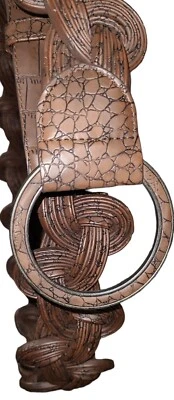 Coldwater Trenzado Media Luna Poliéster M Creek Boho Marrón Latón Hebilla Ajuste  Foto 1 de 4