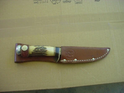 Винтажный охотничий нож Kissing Crane Stag с ножнами - Изображение 1 из 4