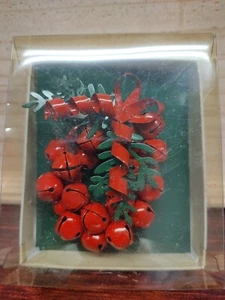 Rare Vtg Dept 56 Metal Enameled Jingle Bell Wreath Ornament #6401-7 NIB - Picture 1 of 5
