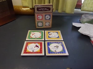 vintage chadwick tile trivets goose design 1987 #97263 cathay tile set FREE SHIP - Picture 1 of 8