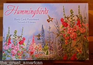 20 Leanin Tree Box Blank Cards HUMMINGBIRDS, Birds, Jody Bergsma, Susan Bourdet - Picture 1 of 2