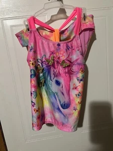 NWT Girls 2pc. Swimsuit with Unicorn and Butterflies size 14/16 - Picture 1 of 5