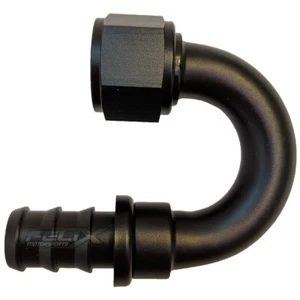 -10 AN Black 180 degree Push Lock Hose End Barb Fitting Fuel Line 10AN AN10 5/8 - Picture 1 of 1