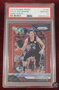 2018-19 Panini Prizm Ruby Wave Prizm Yuta Watanabe Rookie RC PSA 10 Gem Mint